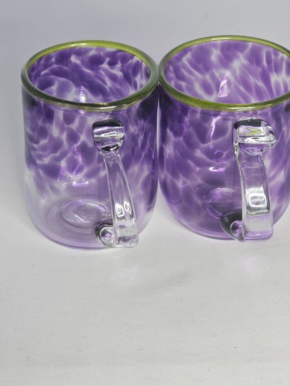 2 Vtg 1994 Signed Hand Blown Art Glass Mugs Pacific Northwest Studio Glass Polly - Picture 11 of 11